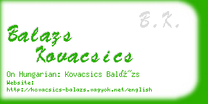 balazs kovacsics business card